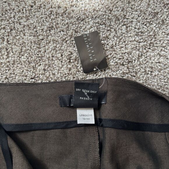 THE LIMITED Brown Wool Mohair Mid Rise Wide Flare Leg Dress Pants Size 10 NWT - Picture 4 of 9
